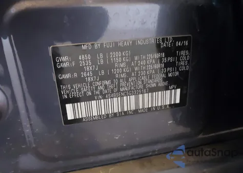 2016 Subaru Outback 3.6R Limited z USA, uszkodzony, nr VIN 4S4BSENC5G3325167